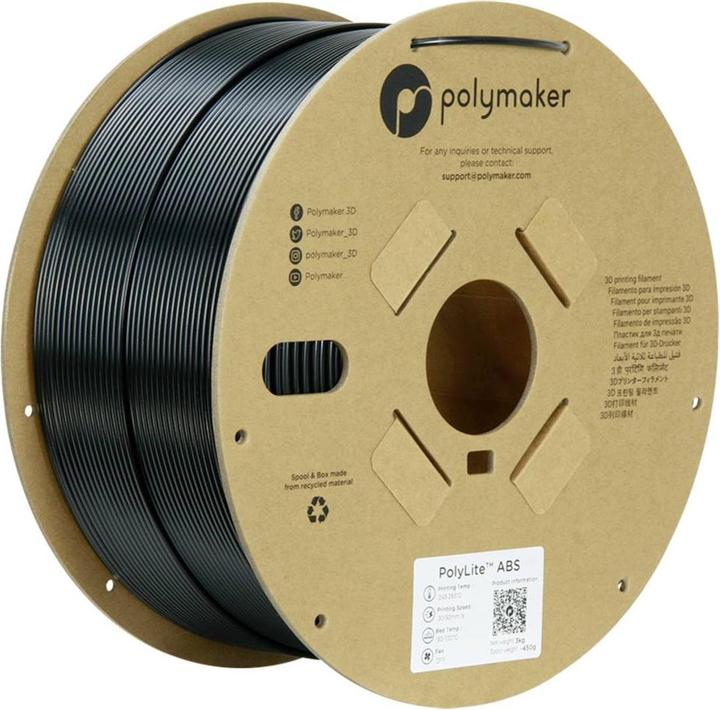 Actual product image Polymaker PolyLite ABS Grau 2,85 mm 3000 g (ABS, 2.85 mm, 3000 g)