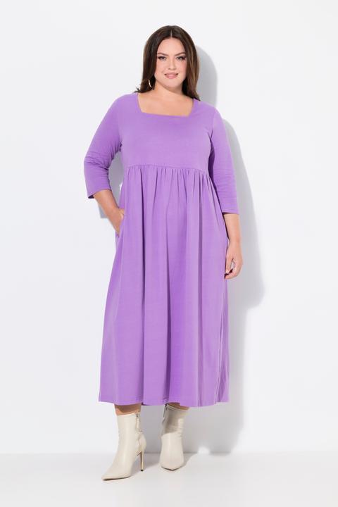 Produktbild Ulla Popken Jerseykleid, A-Linie, Carré-Ausschnitt, 3/4-Arm (54)