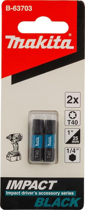 Immagine prodotto Makita T-bit 40 lunghezza 25 mm, 2 pezzi (Esagono incassato TX)