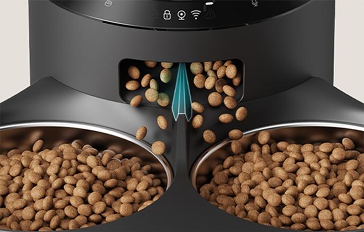 Actual product image Petlibro Granary camera kama dispenser with double bowl, 5L (black) (500 cl)