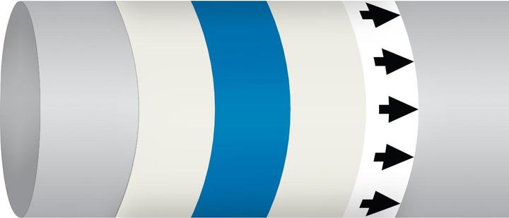 Actual product image Brady B-7541, ISO 14726 IMO Pipe markers - Mechanical supply air - cold (cooled air underneath)