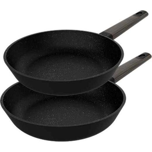 Cecotec Set de 2 Poêles compatible Polka Excellence 20-24 Bucket Force, Pfanne + Kochtopf, Schwarz