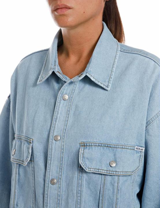 Immagine prodotto Replay Camicia in Denim di Lino e Tencel (L)