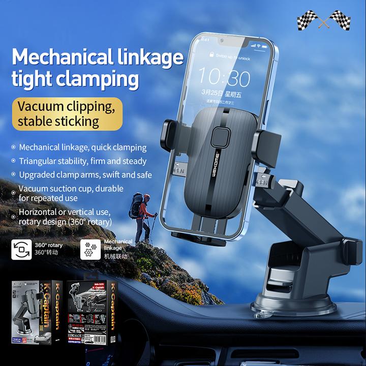 Produktbild Wekome WA-S55 K Captain Series – Mechanischer Telefonhalter für 4,7-Zoll-7,2-Zoll-Telefone (Schwarz)