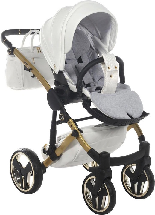 Actual product image Junama Mirror Satin V2 - Multifunctional pushchair, 2in1 set with 3in1 option | 06 Gold white