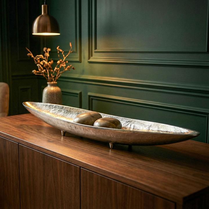 Produktbild FineBuy Dekoschale FB77671 Aluminium Silber 80 cm