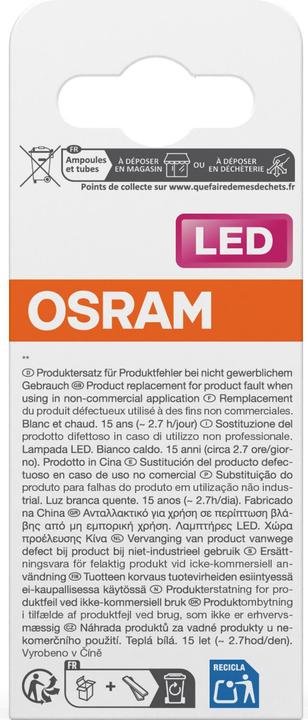 Produktbild Osram LED Leuchtmittel LED Retrofit CLASSIC P 3.4W 827 Frosted E27 Warm weiss 4099854467875 (E27, 470 lm, 6x)