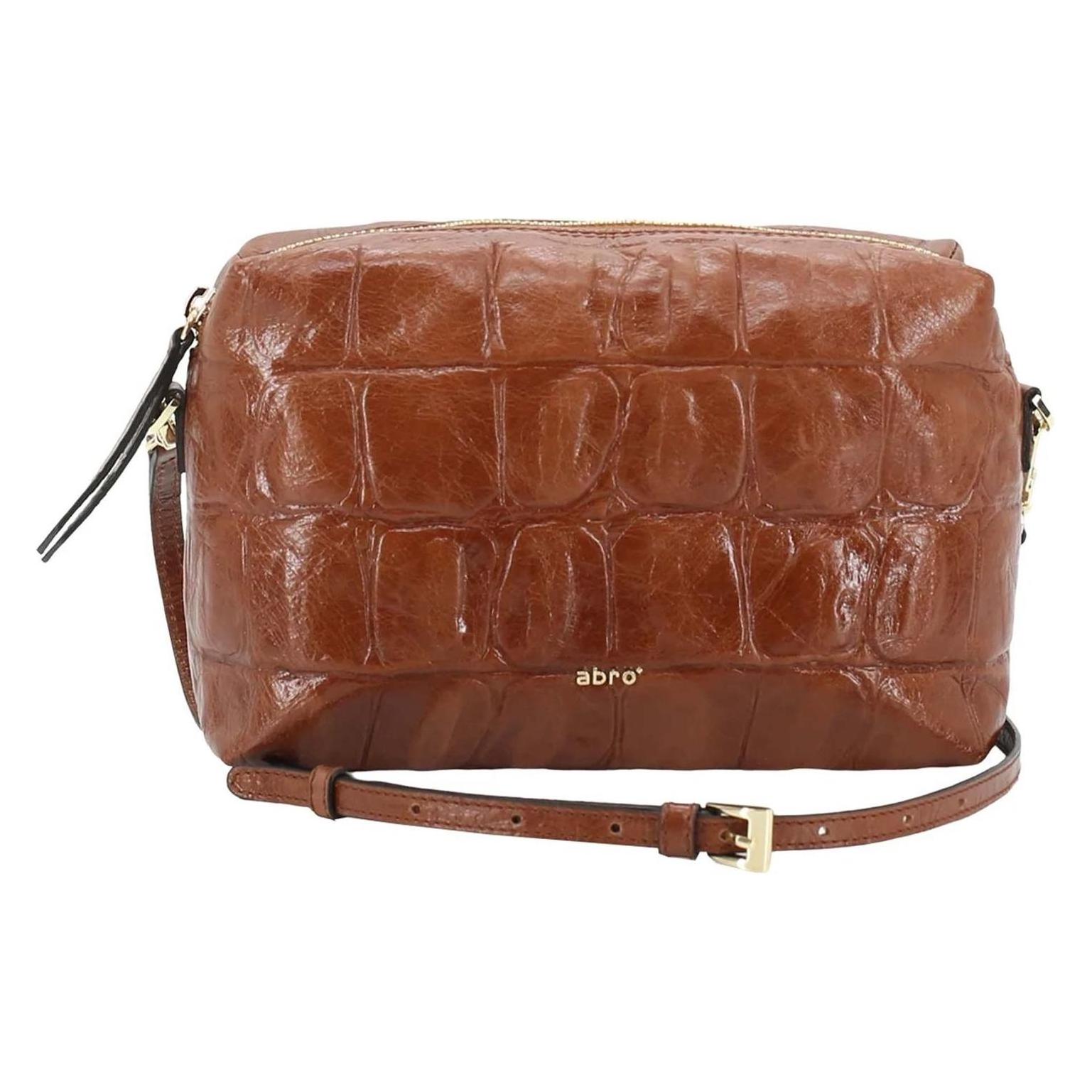 Abro, Damen, Handtasche, Leather Maxi Cocco Crossbody Bag Kaia, Braun