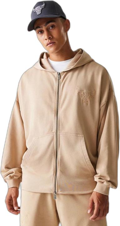 New Era Chicago Bulls Kapuzenpullover mit vollem Reissverschluss Washed (L)