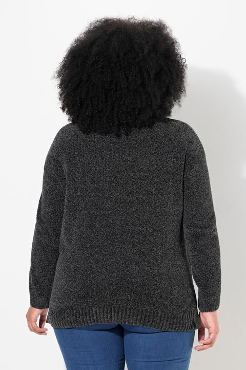 Actual product image Ulla Popken Soft Textured Chenille Oversized Fit Sweater (54)