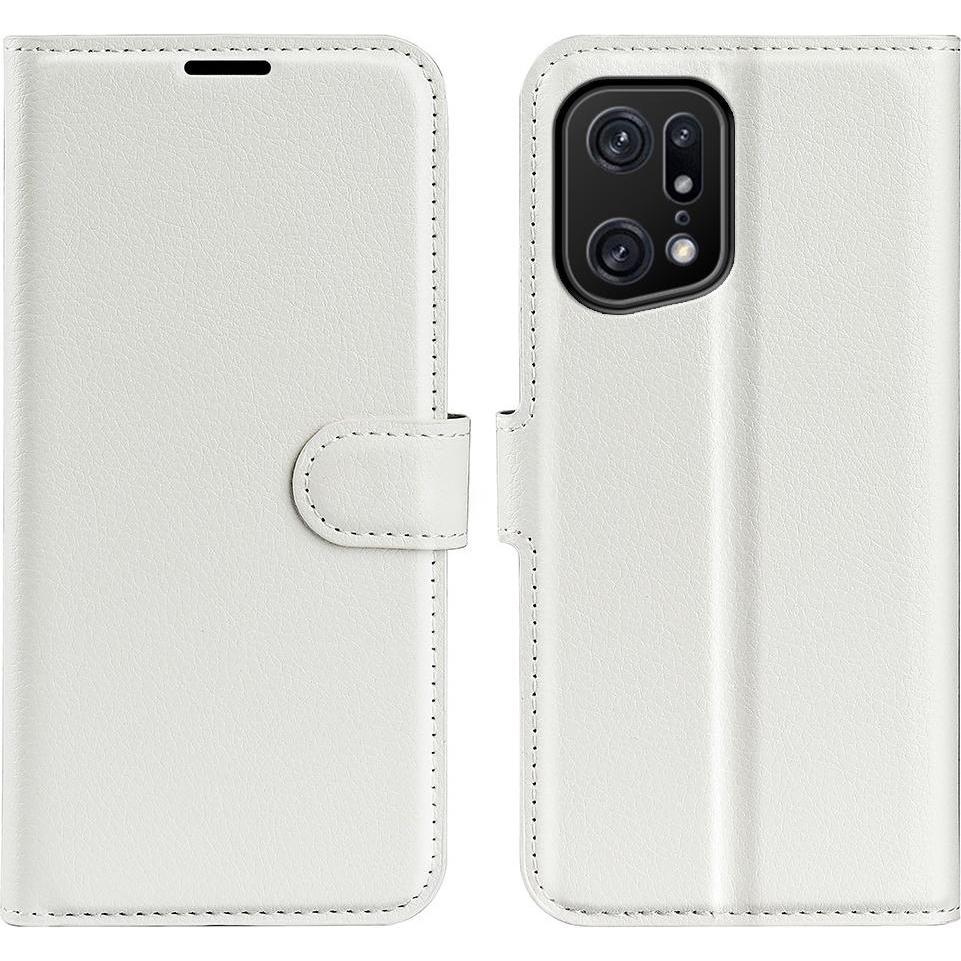 Cover-Discount OPPO Find X5 Pro - Leder Etui Hülle weiss (Oppo Find X5 Pro), Smartphone Hülle, Weiss