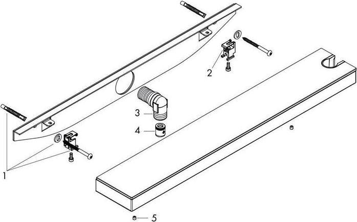 Actual product image hansgrohe HG hose connector RAINFINITY Porter 500 with shower tray R matt white