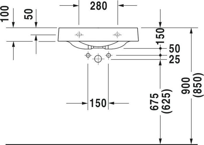 Image du produit Duravit Lavabo ARCHITEC sans meuble vasque 575x520mm HL-avant blanc (520 mm, 575 mm)