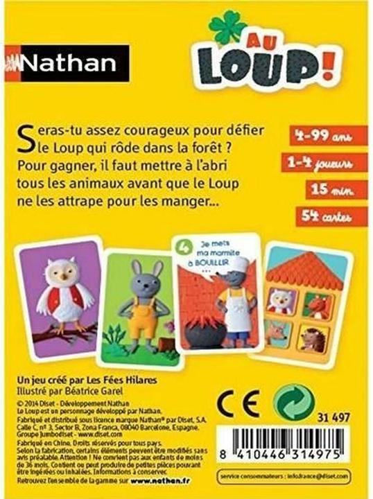 Produktbild Nathan Jeux de Cartes Jeu de cartes Au loup! Kartenspiel Collectible (Multilingual, 1 - 4 Spieler)