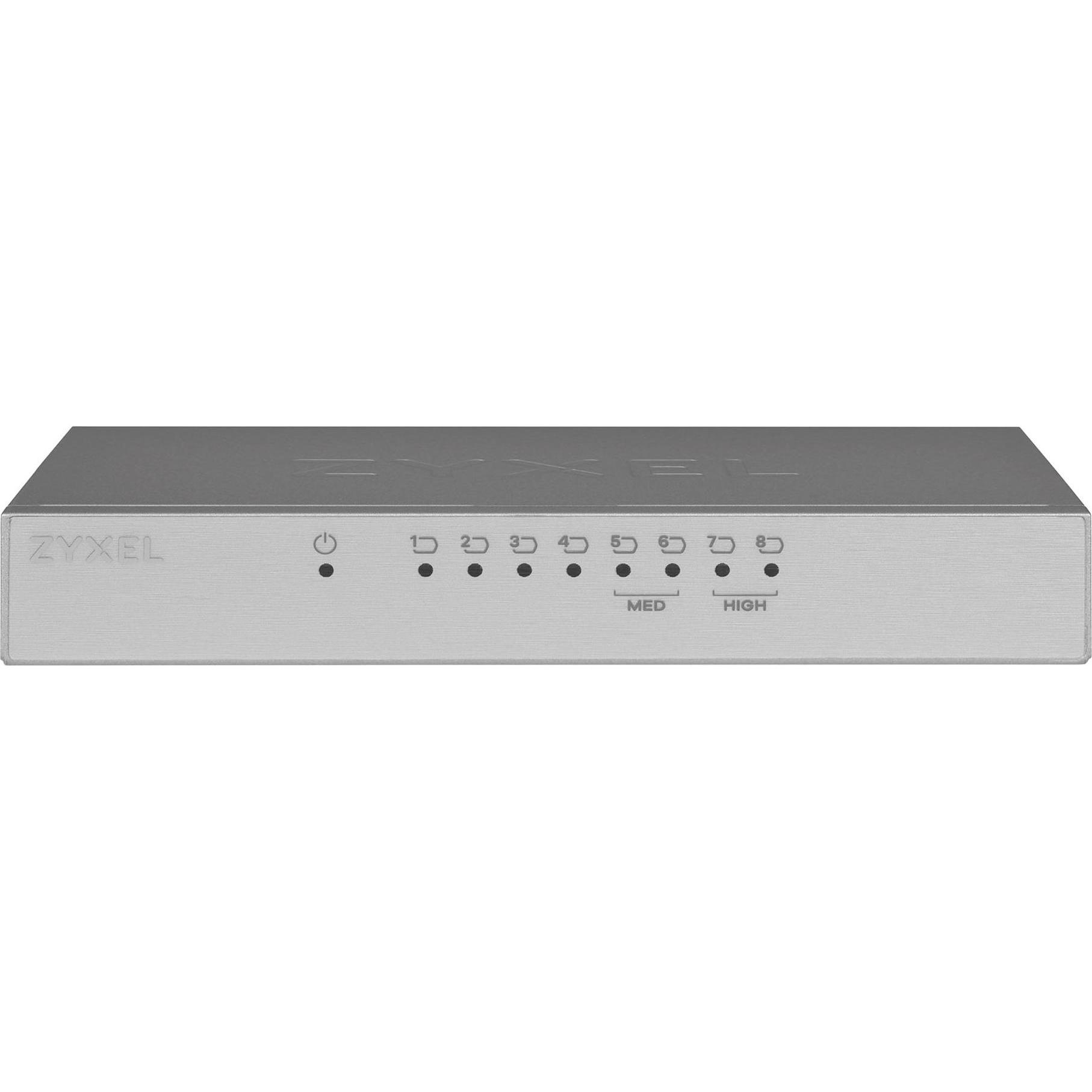 Thumbnail - Zyxel GS-108B v3 (8 Ports), Netzwerk Switch, Silber