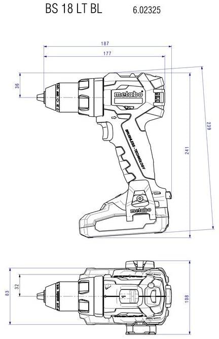 Actual product image Metabo BS 18 LT BL (Rechargeable battery operated)