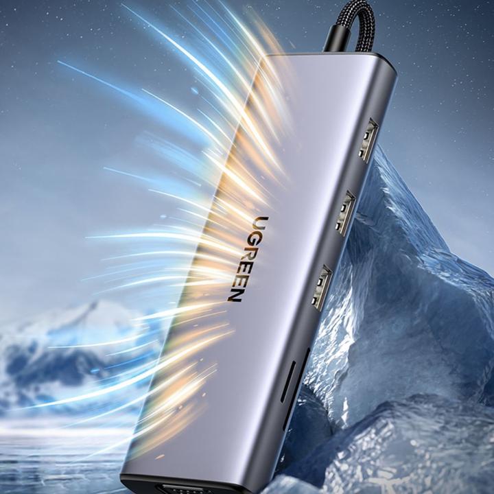 Actual product image Ugreen USB-C 9-In-1 Multifunction Adapter (USB-C, 9 ports)