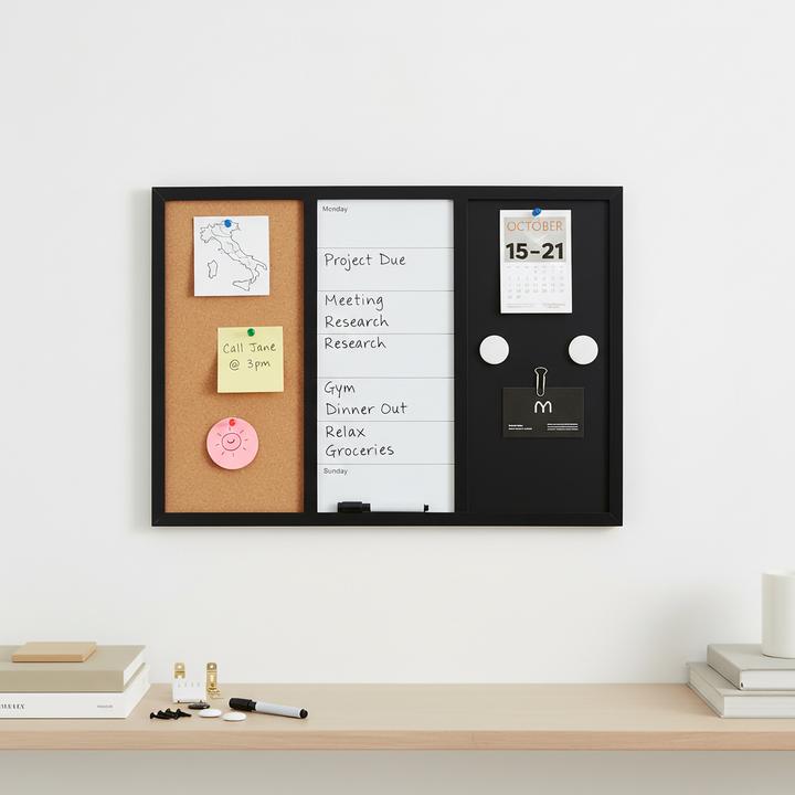 Productafbeelding Relaxdays Kombitafel 3in1 Magnettafel-Set (40 x 60 x 2 cm)