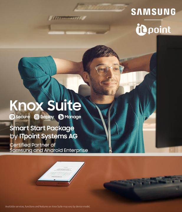 Produktbild ITpoint Samsung Knox Smart Start Package (Bildungseinrichtung, Grossunternehmen, KMU, Öffentliche Institution, 1 Monate, Abo)