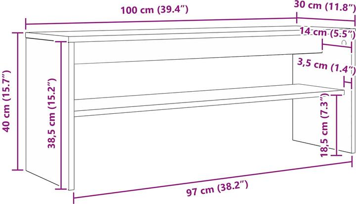 Actual product image vidaXL TV-Schränk (30 x 100 x 40 cm)