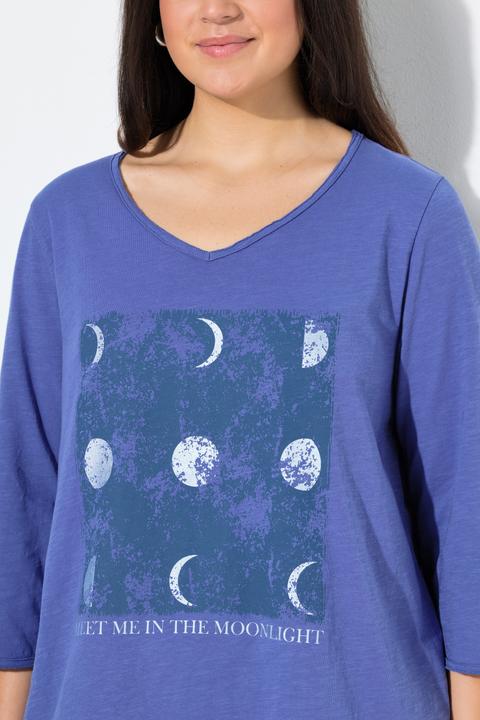 Actual product image Ulla Popken Meet Me In The Moonlight 3/4 Sleeve Graphic Tee (54)