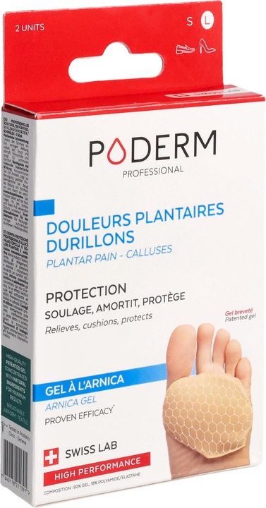 Immagine prodotto Poderm Cuscinetti protettivi per i dolori/calli alla pianta del piede (Decompressione, 198 ml)