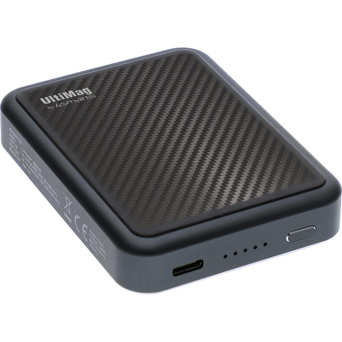 Thumbnail - 4smarts UltiMag Lucid (5000 mAh, 18.50 W, 18.50 Wh), Powerbank, Schwarz