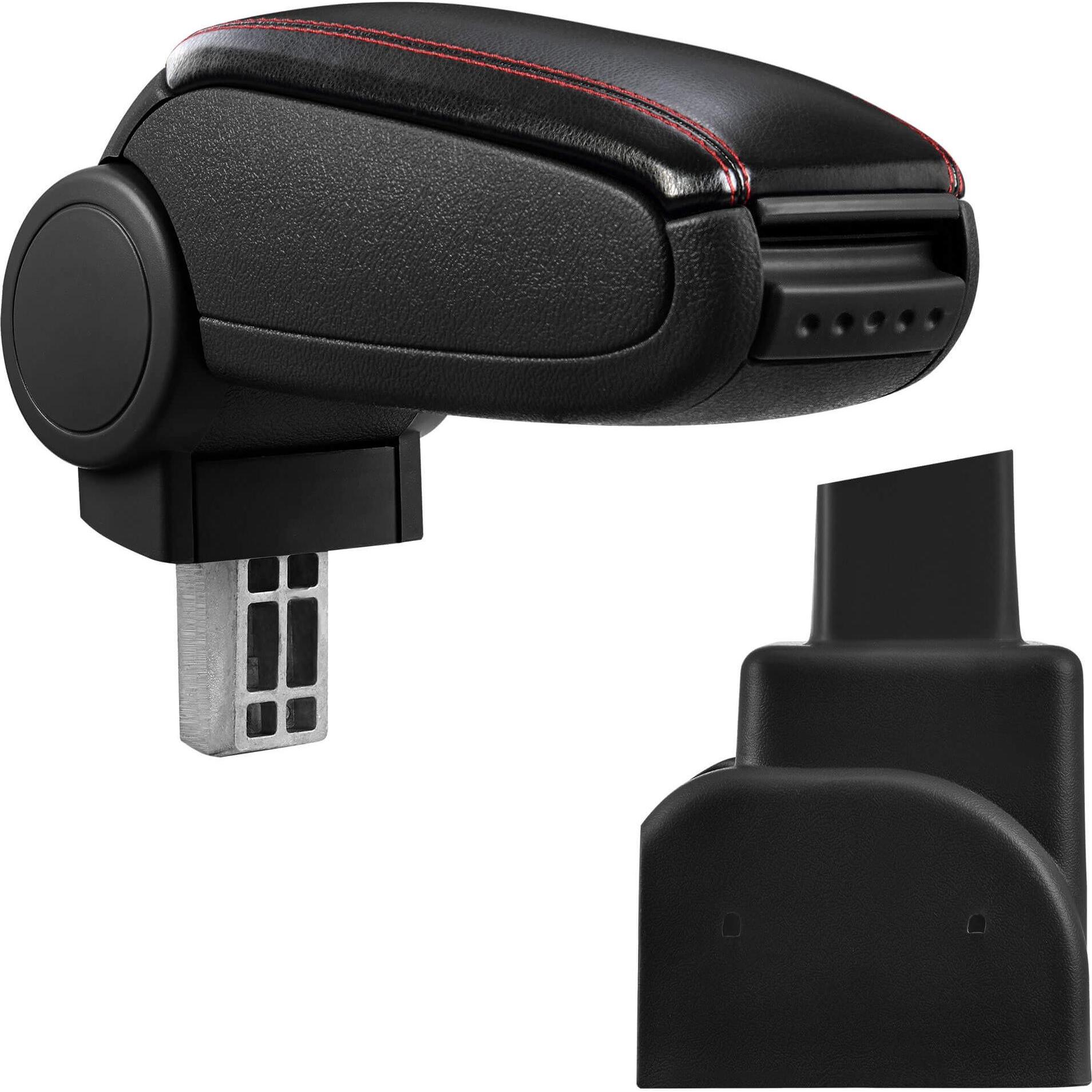 Thumbnail - Pro-Tec, Auto Innenraum Zubehör, Mittelarmlehne Opel Zafira mit Staufach Kunstleder Schwarz mit roten Nähten