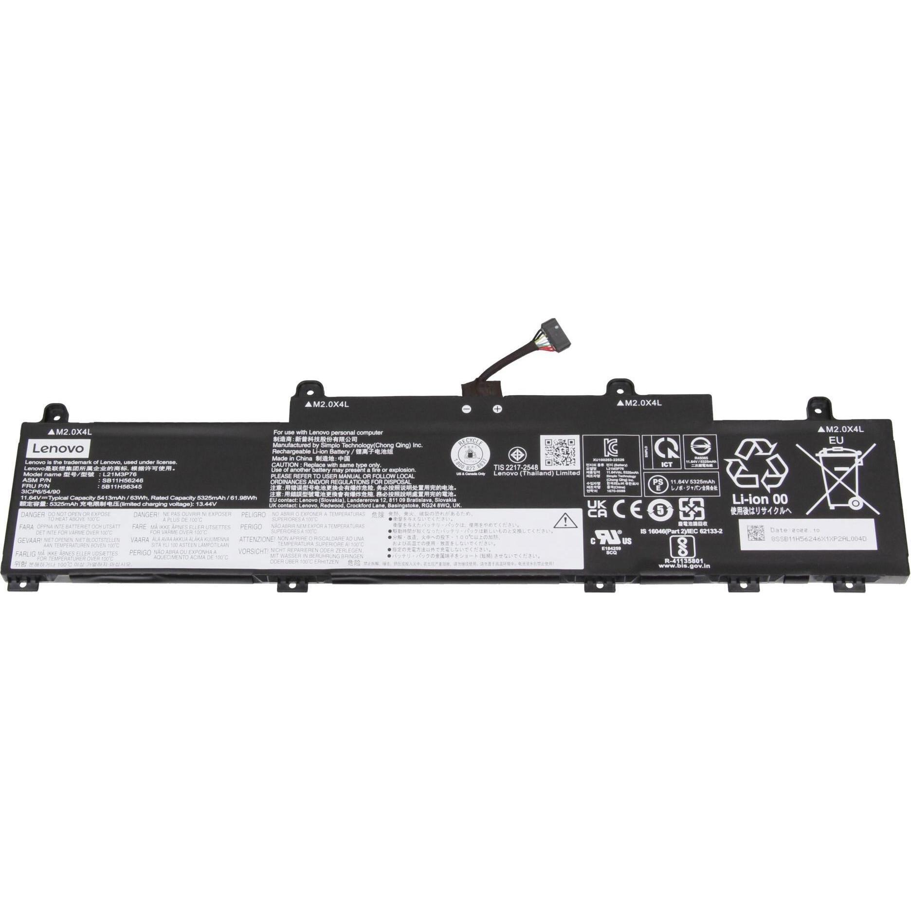 Lenovo 5B11H56347 (3 Zellen, 5413 mAh), Notebook Akku