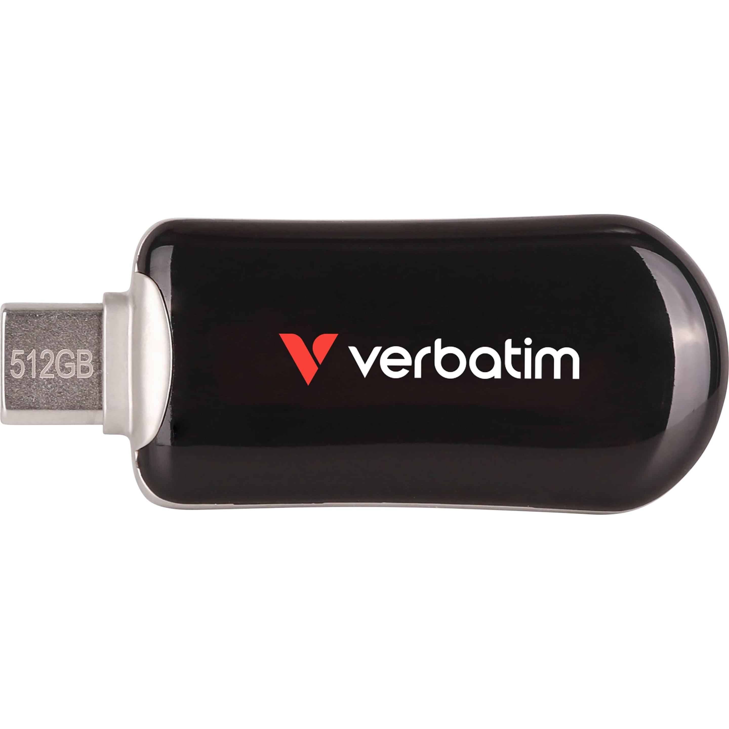 Verbatim Plectra Black 512GB USB-C Flash Drive 30227 (512 GB, USB-C), Chiavetta USB, Nero