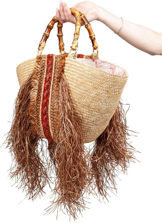Produktbild La Milanesa orizzonte i straw shopping bag with fringes