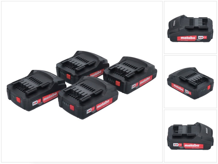 Actual product image Metabo Battery set 4x Li-Power battery pack 18 V 2.0 Ah CAS Li-Ion battery ( 4x 625596000 ) with charge (18 V)