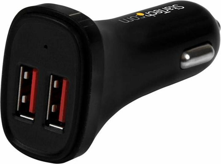Produktbild StarTech Dual Port USB KFZ Ladegerät - 24W/4.8 - Schwarz - 2 Port USB Autoladegerät