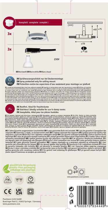 Produktbild Paulmann Einbauleuchte Nova Set (460 lm, GU10)