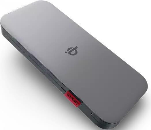 Actual product image Lenovo GO Wireless Power Bank 10000 mAh, Thunder Black, 258 g, 15 W (10000 mAh, 15 W, 38.50 Wh)