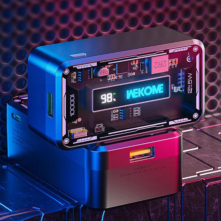 Produktbild Wekome WP-395 Vanguard Series – Powerbank 10000 mAh Super Charging PD 20 W + QC 22,5 W (Schwarz) (10000 mAh, 22.50 W)