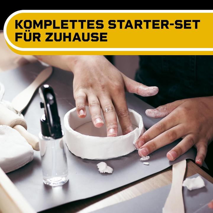 Productafbeelding DiBYS boetseerset met witte klei en boetseergereedschap basic