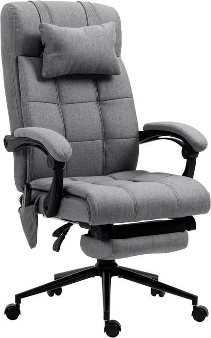 Produktbild Swisshandel24 Bürostuhl mit Massagefunktion, ergonomisch, Lendenheizung, Fussstütze, Kopfstütze, Polyester, Grau