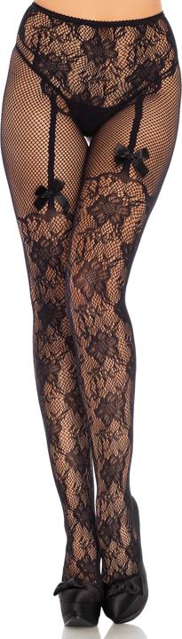 Produktbild Leg Avenue Crotchless Pantyhose Fleures (One Size)