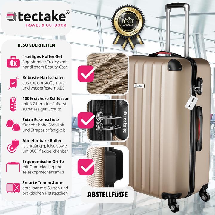 Actual product image tectake Cleo 4-piece with luggage scale (95 l)