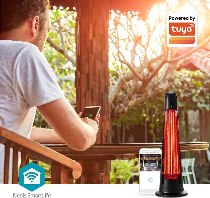Actual product image Nedis SmartLife patio heater | Wi-Fi | 1200 W | 2 heat settings | oscillation | trip protection (1200 W)