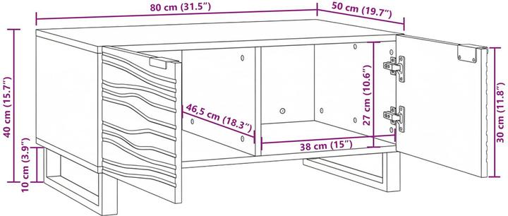 Image du produit vidaXL Moderner Couchtisch (80 x 50 x 40 cm)
