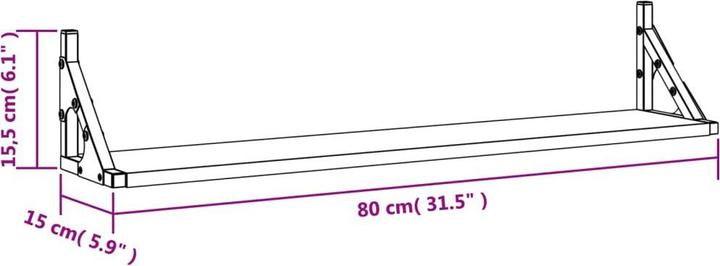 Produktbild vidaXL Wandregal (80 x 15 x 15.50 cm)