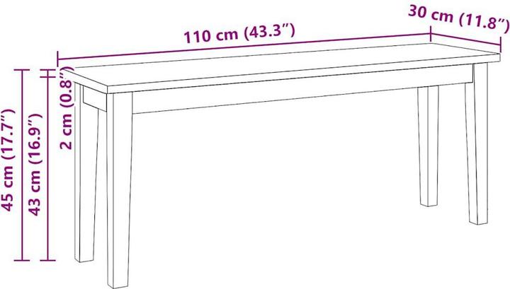 Actual product image vidaXL Bank (110 cm)