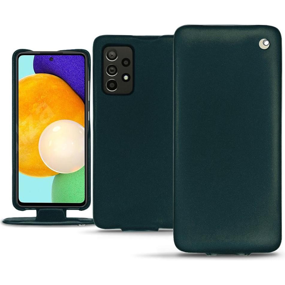 Noreve Lederschutzhülle vertikal (Samsung Galaxy A52), Smartphone Hülle, Blau
