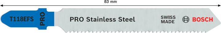 Produktbild Bosch Professional Zubehör PRO Stainless Steel T118EFS Stichsägeblatt, 83 mm, 5-tlg.