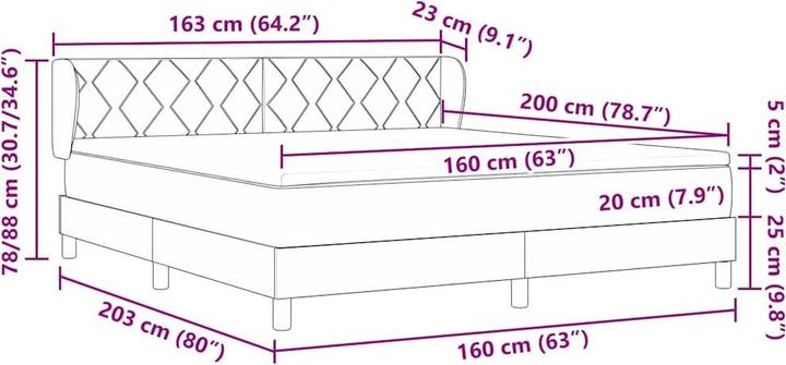 Produktbild vidaXL Boxspringbett (160 x 200 cm)