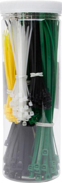 Kopp Jeu de colliers de serrage 300 pcs, blanc, noir, vert (300 pcs)