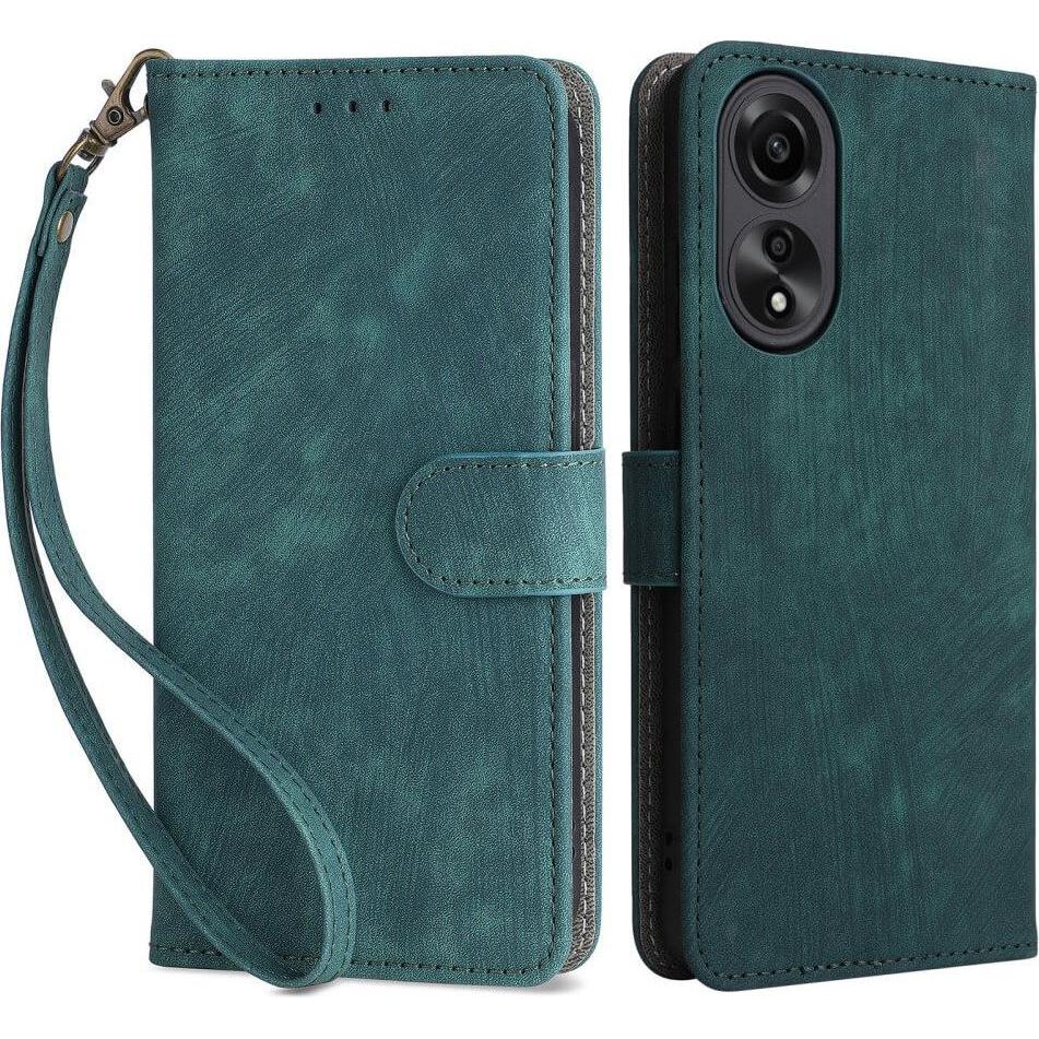 Cover-Discount OPPO A58 4G - Etui mit RFID Blocker grün (Oppo A58 4G), Smartphone Hülle, Grün
