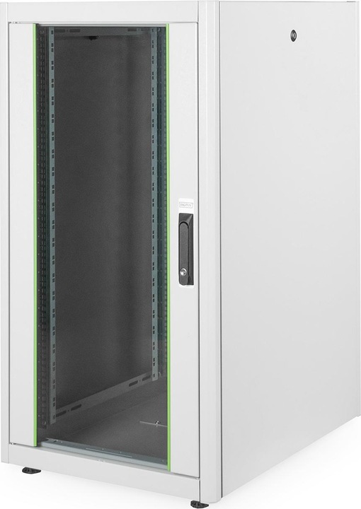 Digitus Netzwerkschrank 48,3cm 19Zoll 22HE grau 6/8-D H1164mmxB600mmxT800mm mit Glastuer inkl. 28xMontage... (22 HE, 19 Zoll Rack)